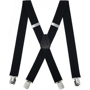 Men Strong Clips Adjustable Elastic X Back Braces Big and Tall Men's Suspenders